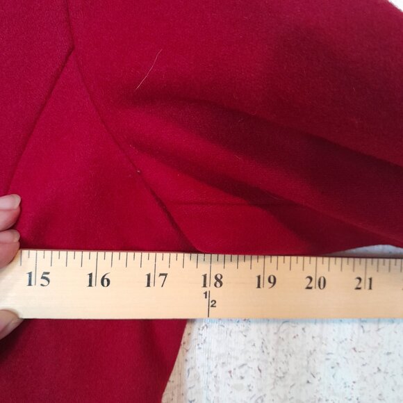 Michael Kors Red Wool Blend Double Breasted Pea Coat Small - Picture 5 of 9